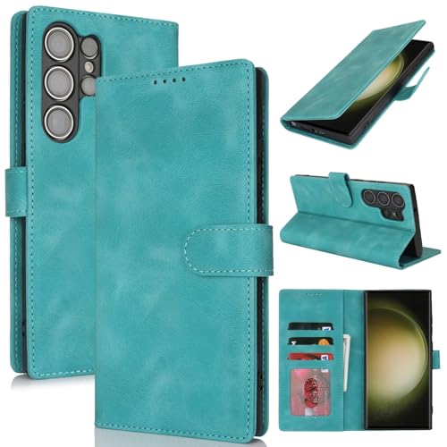 Coque pour Samsung Galaxy S23 Ultra Zouzt housse protection rabat support verte