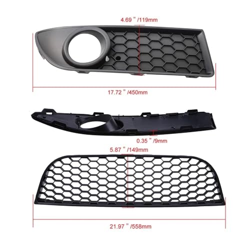 Rejilla parachoques inferior para MK4 9N3 2005-2009 con cubierta de luz antiniebla 4