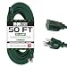 50 Ft Outdoor Extension Cord - 16/3 Durable Green Cable
