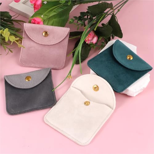 Bolsas para joyas de felpa corta: solucione el enredo de pulseras con saquitos suaves 3