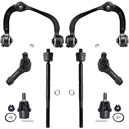 Image of Detroit Axle - 4WD Front End Suspension Kit for 2004-2008 Ford F-150, 2006-2008 Lincoln Mark LT, 2 Upper Control Arms w /Ball Joints 2 Lower Ball Joints 4 Inner & Outer Tie Rod Ends 2007 Replacement