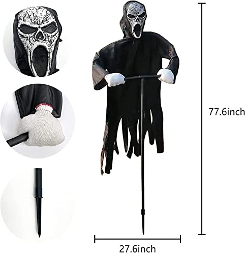 Scream Scarecrow Halloween Decorations, Flying Scary Ghostface Screaming Ghost Of Death Hanging Ghost Decor For Garden Porch Yard Tree Horror Theme Party Halloween Props Black #TOP1