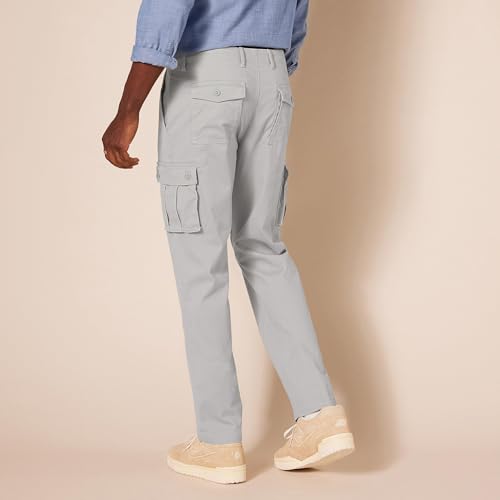 Amazon Essentials Men's Straight-Fit Breathable Stretch Cargo Pants (Available in Big & Tall), Light Grey, 42W x 30L by Amazon Essentials - Used condition - US$16.56