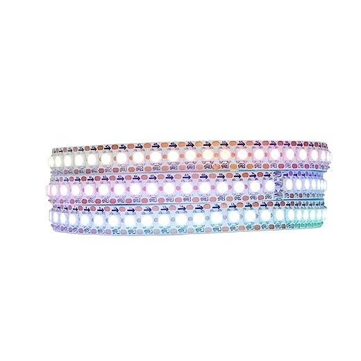 LOAMLIN LED Streifen WS2812B 1M 144 LEDs/m, RGB-IC Magische Farbe Programmierbar Led 144Pixels, Flexibler Individuell Adressierbar 5050 SMD Led Strip, Weiß Platine, IP30 nicht wasserdicht
