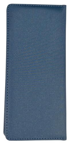Acclaim Rigid Lawn Bowls Bowling Scorecard Holder Lightly Padded Plain Colour Metallic Finish 23 cm x 11 cm with Spring Clip & Pen Loop (Deep Blue) - Image 4