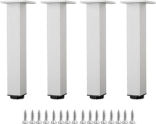 VUIKLCty 4 patas cuadradas para muebles, patas cuadradas para muebles, altura ajustable, patas modernas para sillón, cama, tocador (40 cm)