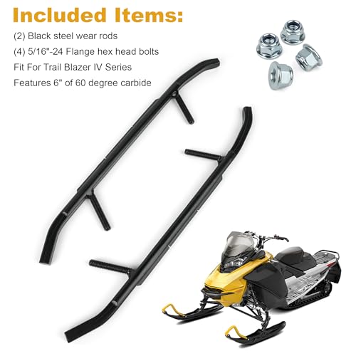 6" Carbides Compatible With Ski-Doo Fits 2006-2022 models w/Pilot 5.7, 6.9 or X Skis by Jetuplusllc - Image 5