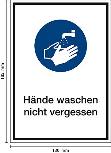 Aufkleber Hände waschen Kombischild für Infektionsprävention