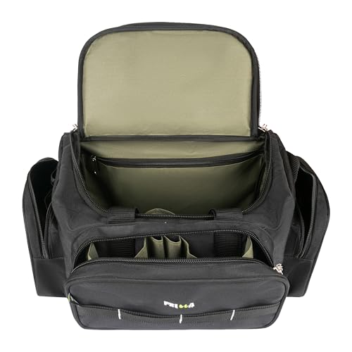 Image of FRILLA Tool Bag, Professional Electrician Storage Bag, 24x48x21 cm, Black, Heavy Duty with Adjustable Strap