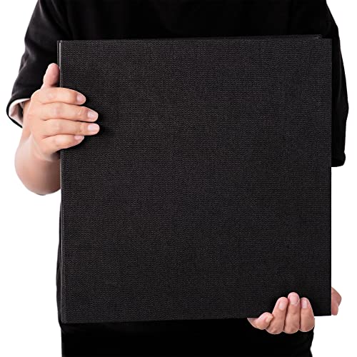 Super Large Photo Album Self Adhesive Scrapbook Album for 4×6 5×7 8×10 10×12 or Bigger Pictures DIY Magnetic Linen Cover Album 80Sheets/160Pages DIY Photo Album(Black)