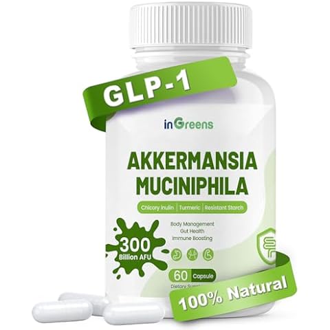 inGreens Akkermansia Muciniphila Probiotic for Gut Management - GLP-1 Boosting Supplement with Chicory Inulin, Turmeric, Resistant Starch, Vegan & Gluten Free - 30 Day Supply Cover
