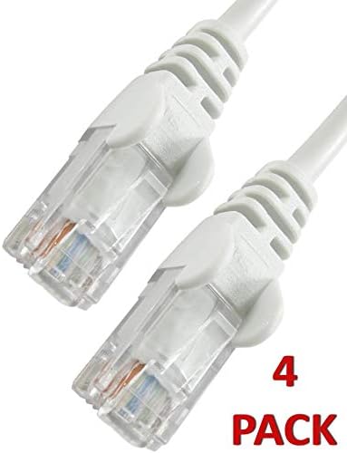 World of Data - 3m WHITE Network Cable - CAT5e - RJ45 - Ethernet - Patch - LAN - Router - Modem - 10/100 4 PACK