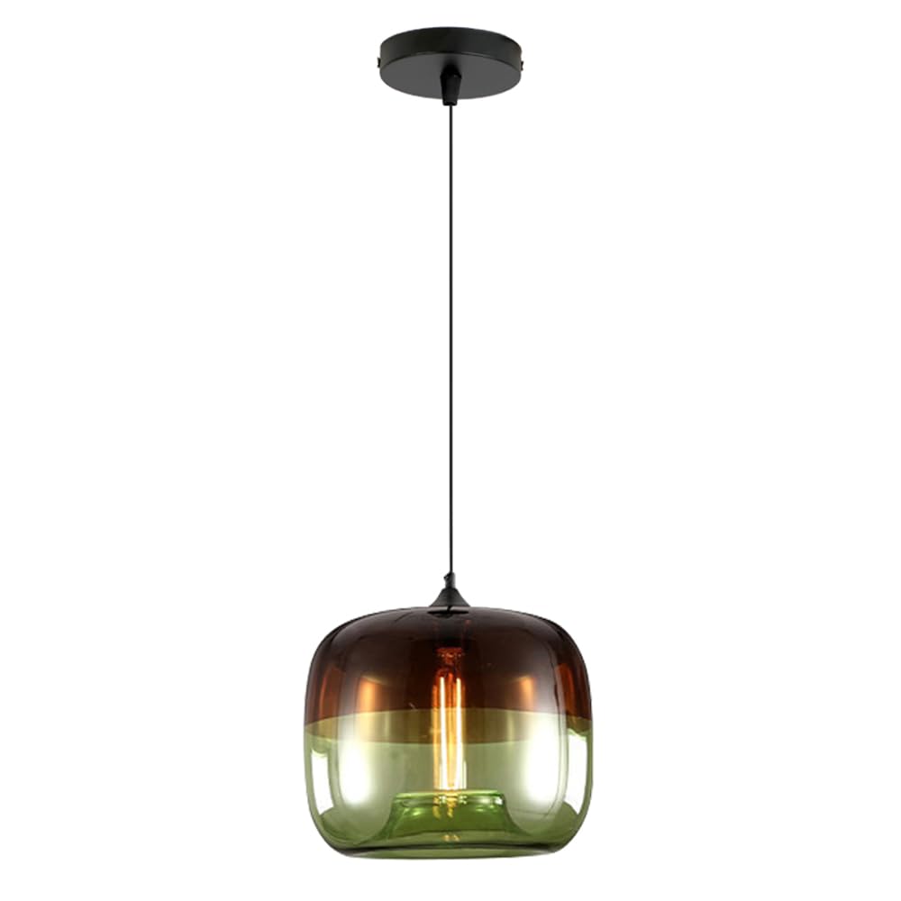 TTBDDDYH American Industrial Style Hanging Lamp, E26 Light Source Glass Pendant Light, Single Head Flush Mount Chandelier, Restaurant Kitchen Island Bar Decoration Light Fixtures