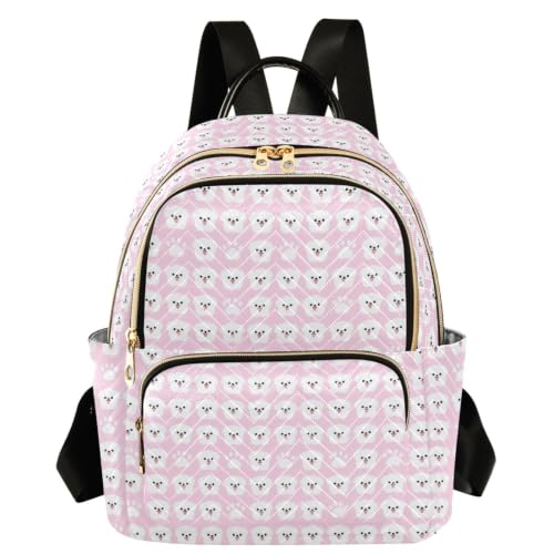 Mochila de perro maltés compacta con 3 bolsillos para organizar el día a día