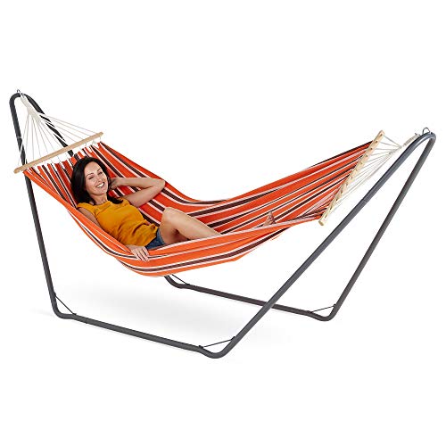 VonHaus Hammock with Metal Frame Standing Swinging Hammock for Outdoor, Garden and Patio