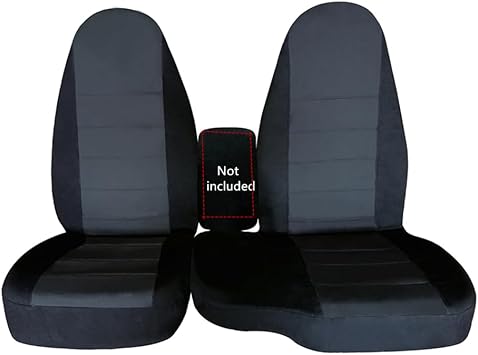 Dunhil Front Driver & Passenger 60/40 High Back Bench Cotton Seat Cover Black & Charcoal Fit for Ford Ranger 1998 1999 2000 2001 2002 2003 Without Console Cover