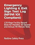 Emergency Lighting & Exit Sign Test Log (NFPA 101 Compliant): 120-Page Facility Record Book for Monthly 30-Second and Annual 90-Minute Tests