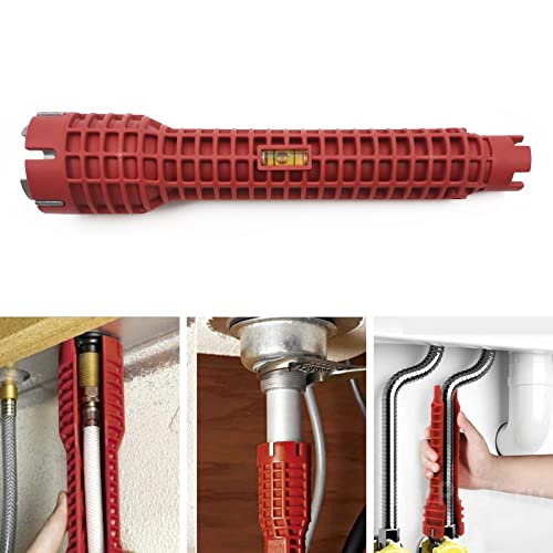 Image of Basin Wrench, Faucet and Sink Installer Tool Multifunctional Plumbing Tool Pipe Extractor for Sink Bathroom Kitchen Toilet Plumbing