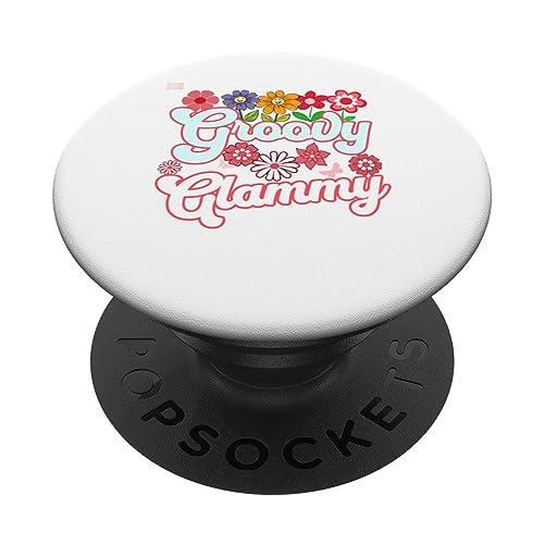 Groovy Glammy Floral Hippie Retro Daisy Flower Mother's Day PopSockets Standard PopGrip