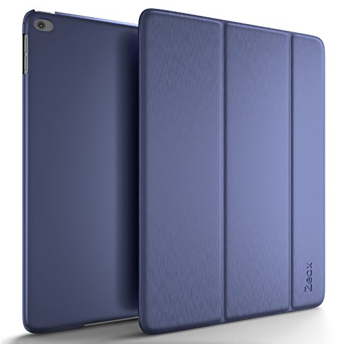 iPad Air 2 Case, Zeox iPad Air 2 Ultra Slim Fit Folio Smart Case Cover Stand Non Slip Protective Cover with Auto Wake/Sleep Feature for Apple iPad Air 2 Retina Display 2014 Release - Navy Blue