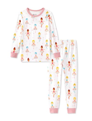 Image of PATPAT Toddler & Kids Pajama Sets with Bamboo Viscose, Snug Fit Pjs for Girls, All-Season Comfort Sleepwear, Ages 2-12 Years