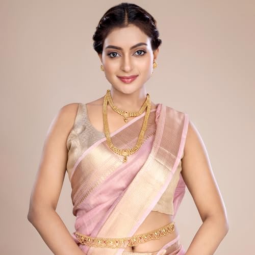 Image of Peora Traditional Gold Plated Maharani Haar Bridal Jewellery Set Gift for Women