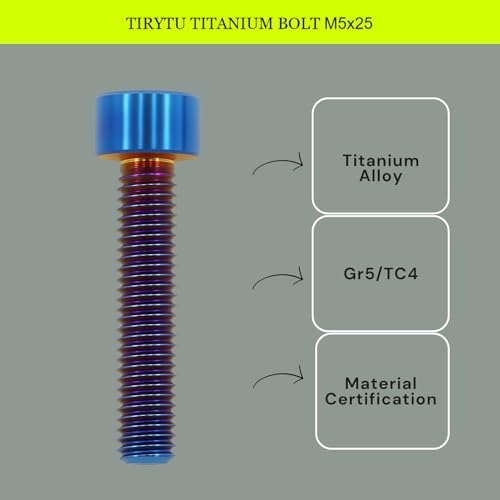Image of M5x25 Titanium Bolts Hex Socket Cap Screw, Burnt Blue, 4PC
