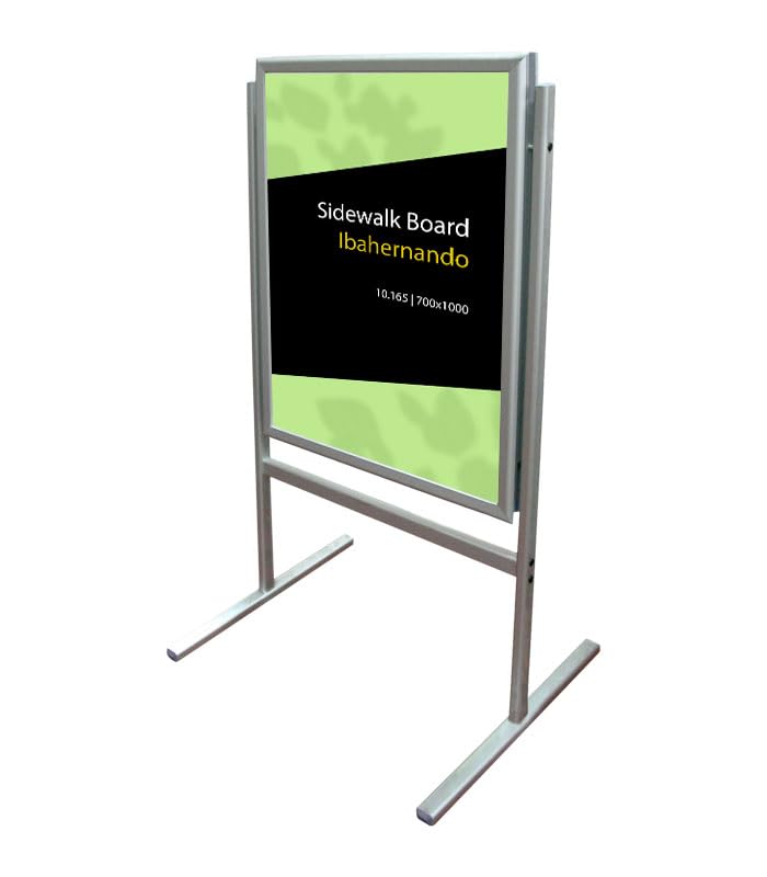 Caballete Publicitario de Aluminio, Soporte para carteles de Doble Cara, Marco Click 32mm