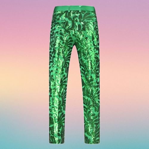 Pantalon habillé décontracté à finition métallisée extensible chic - 3