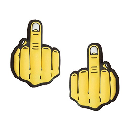 Racket Expressions - Tennis Dampener String Shock Absorber for Racket - Tennis Racket String Dampener, Tennis Dampers - Tennis Themed Gifts, Tennis Accessories - Pack of 2 Middle Finger (Yellow)