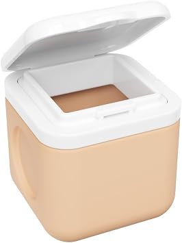 Equadose Magnetic Silicone Storage Container, Fridge-Mountable, Peach | Portable Modular Supplement & Travel Organizer, Reusable Vitamin & Essentials Jar, Deep Capacity, Secure Flip Lids, BPA-Free