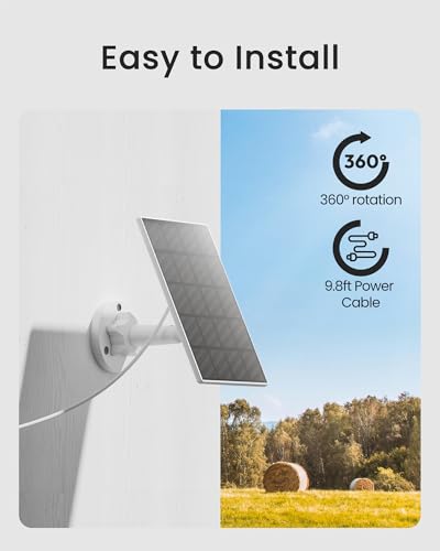 youkey 3W Solar Panel for youkey S320 Outdoor Battery Cameras, Type-C Cable, IP65 Waterproof, 360° Adjustable Bracket, 9.8ft Cable, Monocrystalline Silicon Solar Panel — view 4