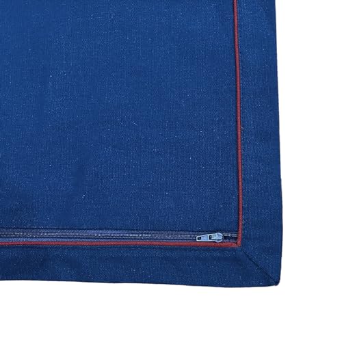 Image of Swayam Set of 2 Solid Cotton Blue Cushion Cover | 16 x 16 Inch | Soft Breathable Fabric with Hidden Zipper | Decorative & Stylish Cushion Covers for Sofa, Living Room, Bedroom & Couch