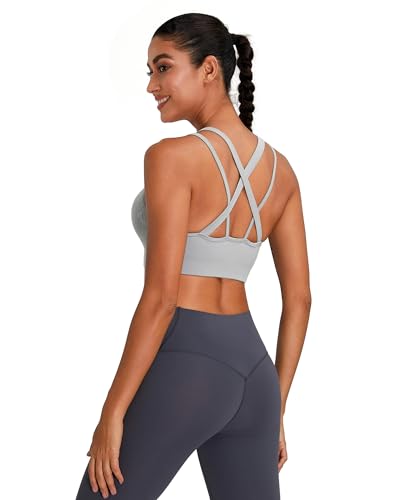 Image of Sports Bras for Women HIigh Support, Criss-Cross Back Padded Strappy High Impact Sports Bras for Women Large Bust
