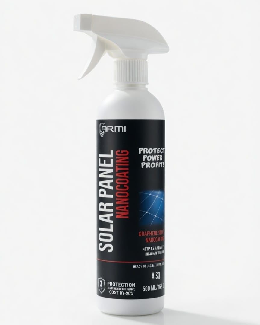 ARMI® Solar Panel Nanocoating | Anti-Soiling & Self-Cleaning Solar Panel Nano Coating | Graphene Based Non-Flammable Formulation 500ML-image-39
