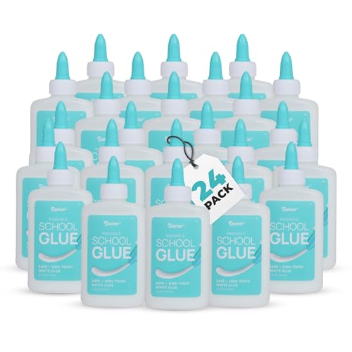 Darice Washable School Glue 4oz - 24-Pack White Liquid Glues