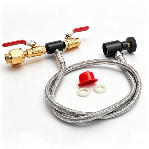 VaVoger Paintball CO2 Tank Refill Station CO2 Cartridges Fill Adapter Strage Stainless Steel Connector Hose for 12oz, 16oz, 20oz, CO2 Tanks