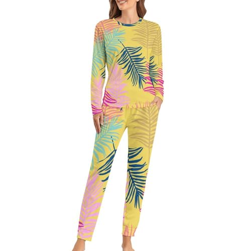 Pyjama femme manches longues et pantalon en coton confortable pour nuit