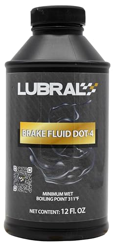 LUBRAL DOT 4 Brake Fluid - High Boiling Point & Chemical Stability - Compatible with Metal and Rubber Seals - Heavy-Duty Hydraulic Performance - 12 Oz | Single Pack