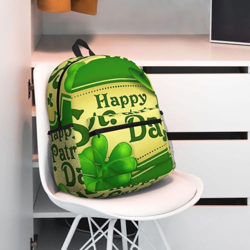 Sac à dos polyvalent décontracté noir imprimé Happy St Patrick One Size