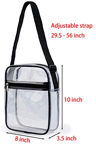 Clear Bag Stadium Approved, Transparent Crossbody Purse, See Through PVC Bags for Sporting Event, Music Festival and Concerts3