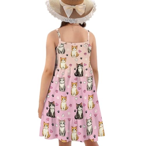 Kids Spaghetti Strap Dresses for Girls 3-14 Year Olds Summer Beach Birthday Party Dress2