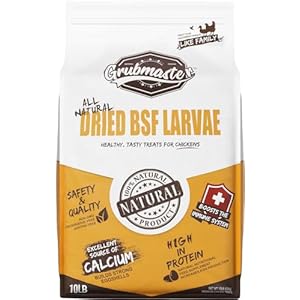 Dried Black Soldier Fly Larvae for Chickens, Natural Healthy Chicken Treats for Backyard Poultry – 10 lb. Bag