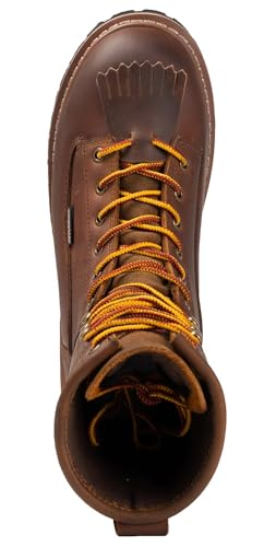 Image of SUREWAY Men's 8 inch Waterproof Steel-Toe Logger Work Boot, Superior Oil /Slip Resistant,Thicker Full Grain Leather,Wedge Rubber Sole,EH Rated