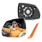 Driver Side Mirror Replacement for Audi Q5 2018 2019 2020 2021 2022 2023, Audi Q7 2017-2023, Left Side View Convex Mirror Glass with Power Heated