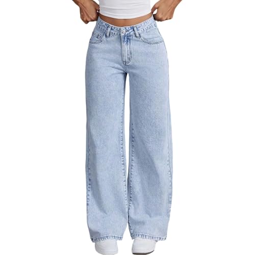 Pantalones vaqueros acampanados con bolsillos bordados y lavado copos de nieve