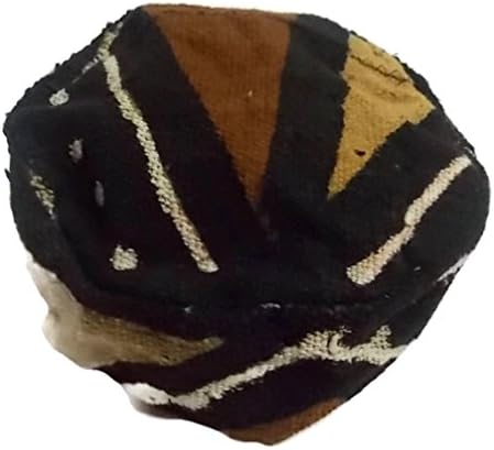 African Men's Authentic Mudcloth Kufi Hat, Made in Mali, Small