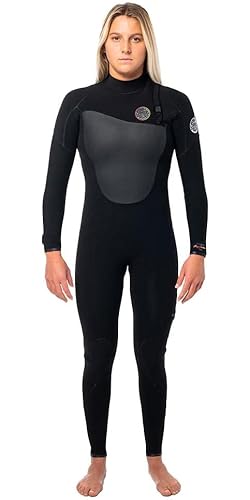 Rip Curl Womens Heatseeker 4/3mm Zip Free Wetsuit WST5YW - Black Wetsuit Size - 8