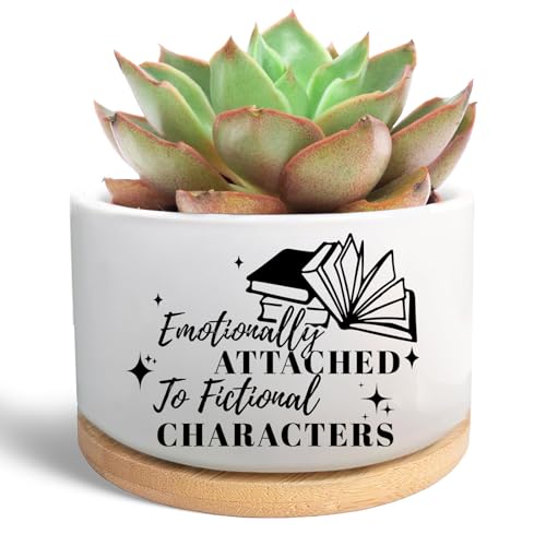 WSLCHOVE Funny Book Lovers Gifts Succulent Plant Pot, Flower Cactus