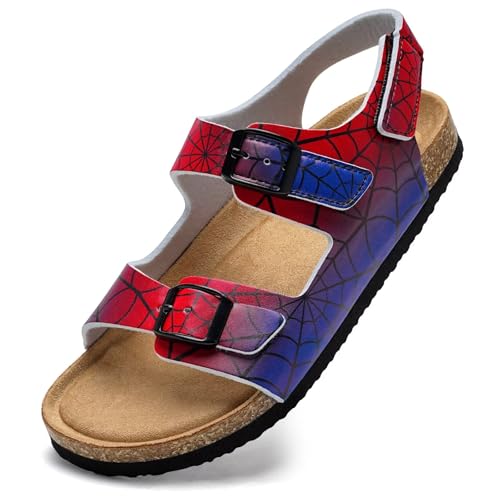 Image of Torotto Toddler Kids Sandals Boys Girls Cork Footbed Sandals with Adjustable Buckle Casual Slides Open Toes Flat